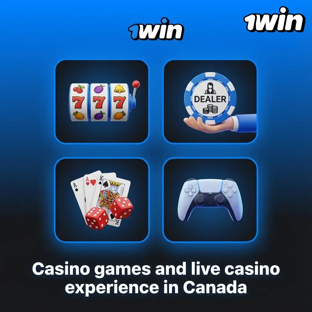 Canadian online casino interface showing video slots, table games, and live dealer roulette streamed from a studio