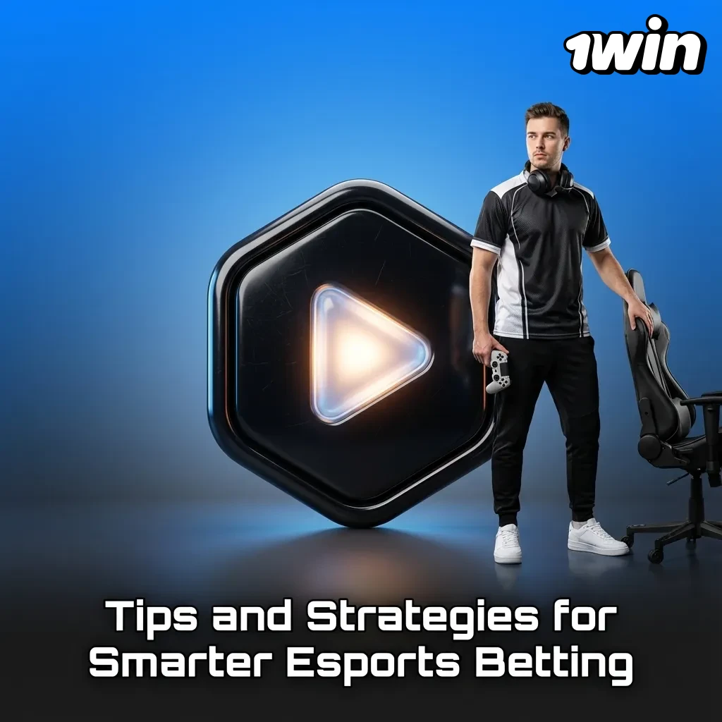Infographic titled “Tips for Smarter Esports Betting” with icons for bankroll, research, odds, focus, and emotional control