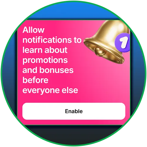 Turn on 1win notifications to be the first to know about new bonuses.