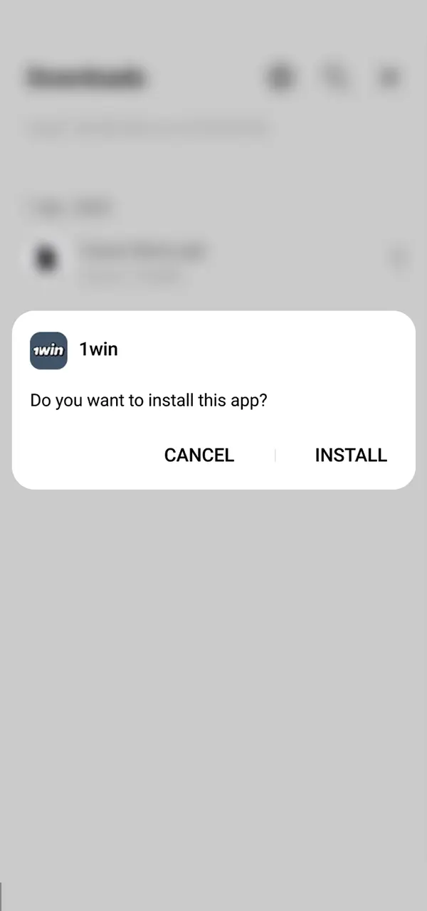 Install the app and create an account on 1win.