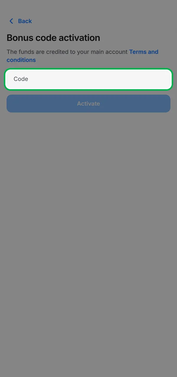 Enter the promo code and activate your 1win casino bonuses.