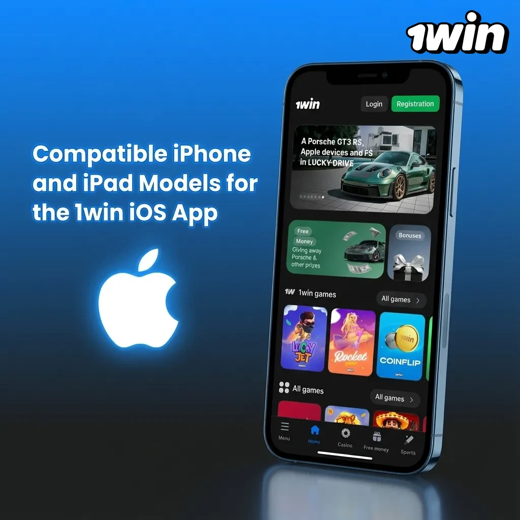 Chart showing compatible iPhone and iPad models for the 1win iOS betting app used in Canada