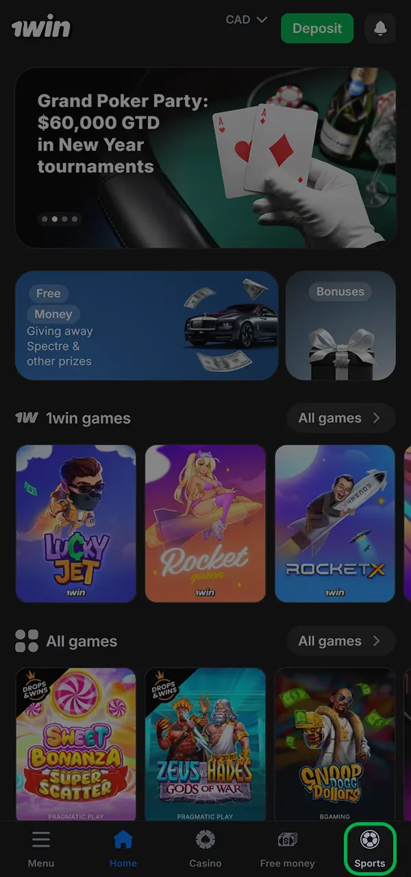 Open the sports section and start betting on hockey at 1win.