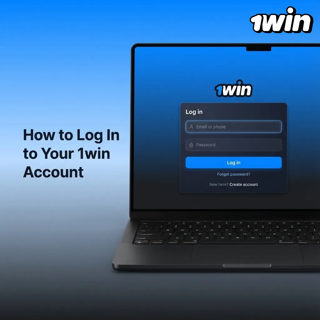 Illustration of user entering email and password to log in to a 1win betting account on desktop and mobile