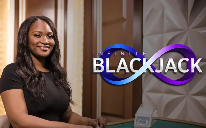 Deposit funds and test your strategy in the Infinite Blackjack game from 1win.