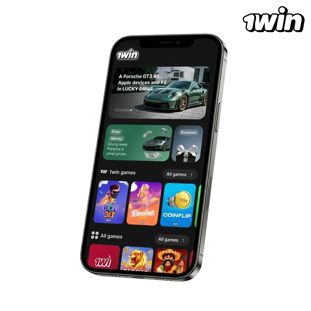 Smartphone screens showing the legal 1win Canada app with sports betting, casino games, and C$750 welcome bonus offer