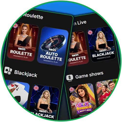 Open the live casino and choose from a variety of games at 1win.