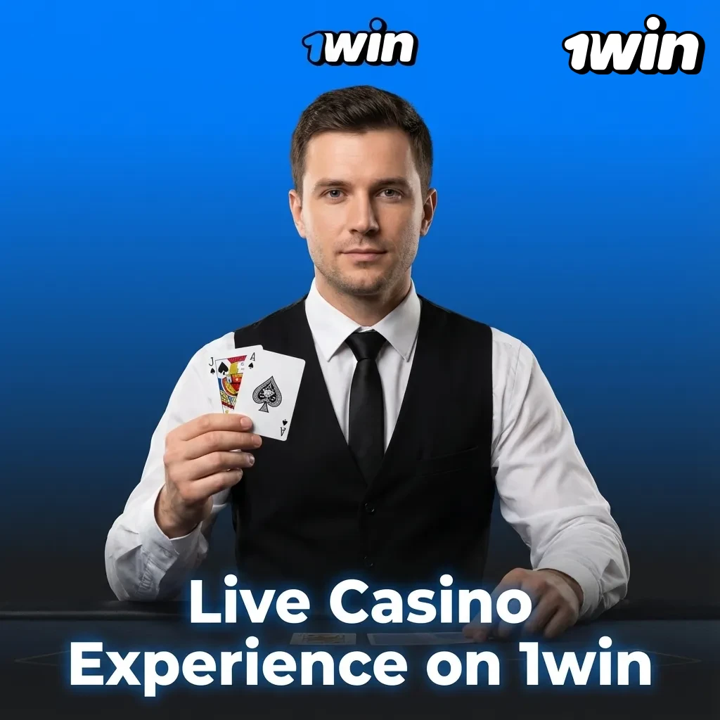 Dealer hosting 1win live casino table with roulette wheel, blackjack and baccarat layout, and on‑screen betting interface