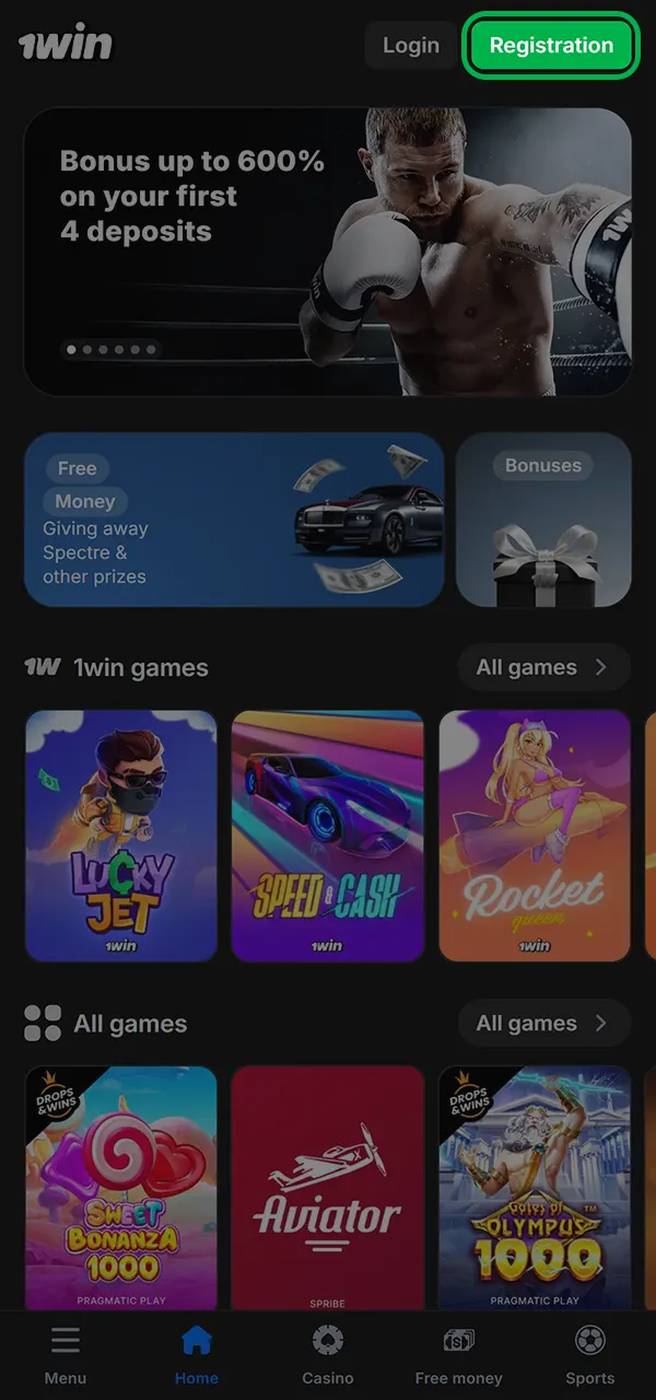 Try the popular Lucky Jet game at 1win.