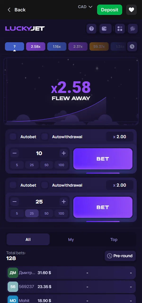 Create an account to play Lucky Jet and try to win at 1win.
