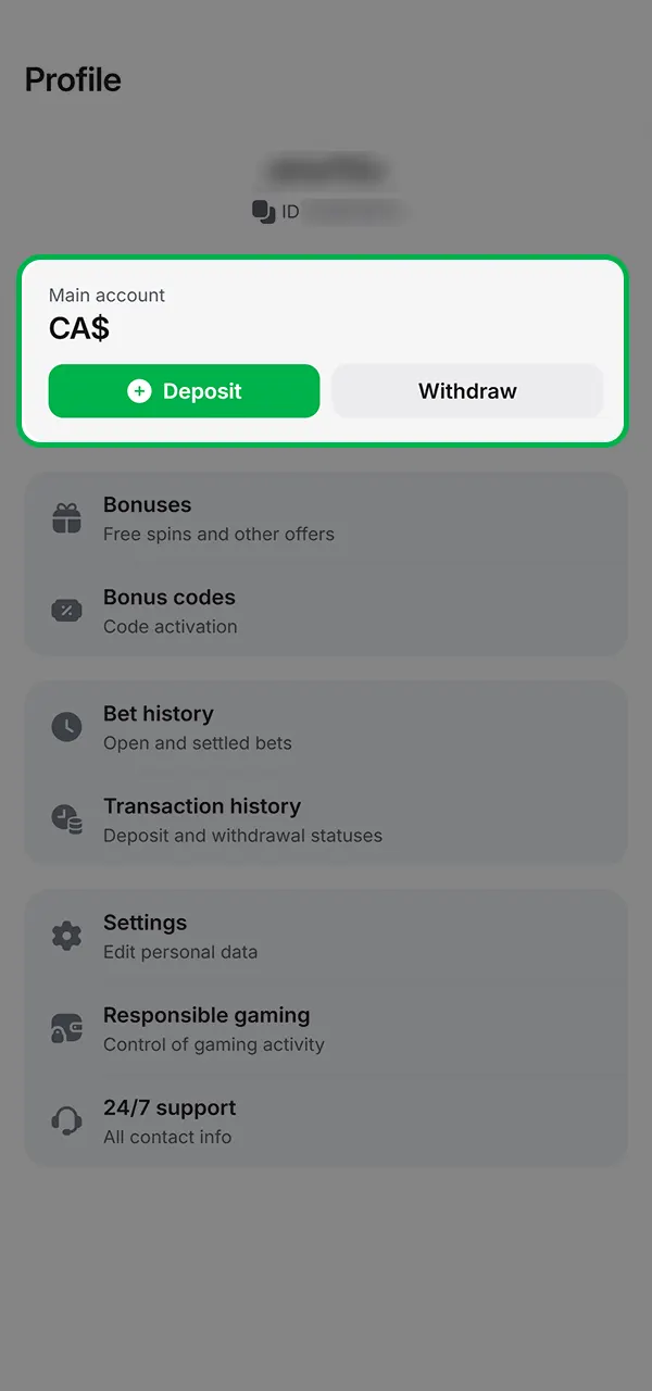 Check your balance before withdrawing funds from 1win.