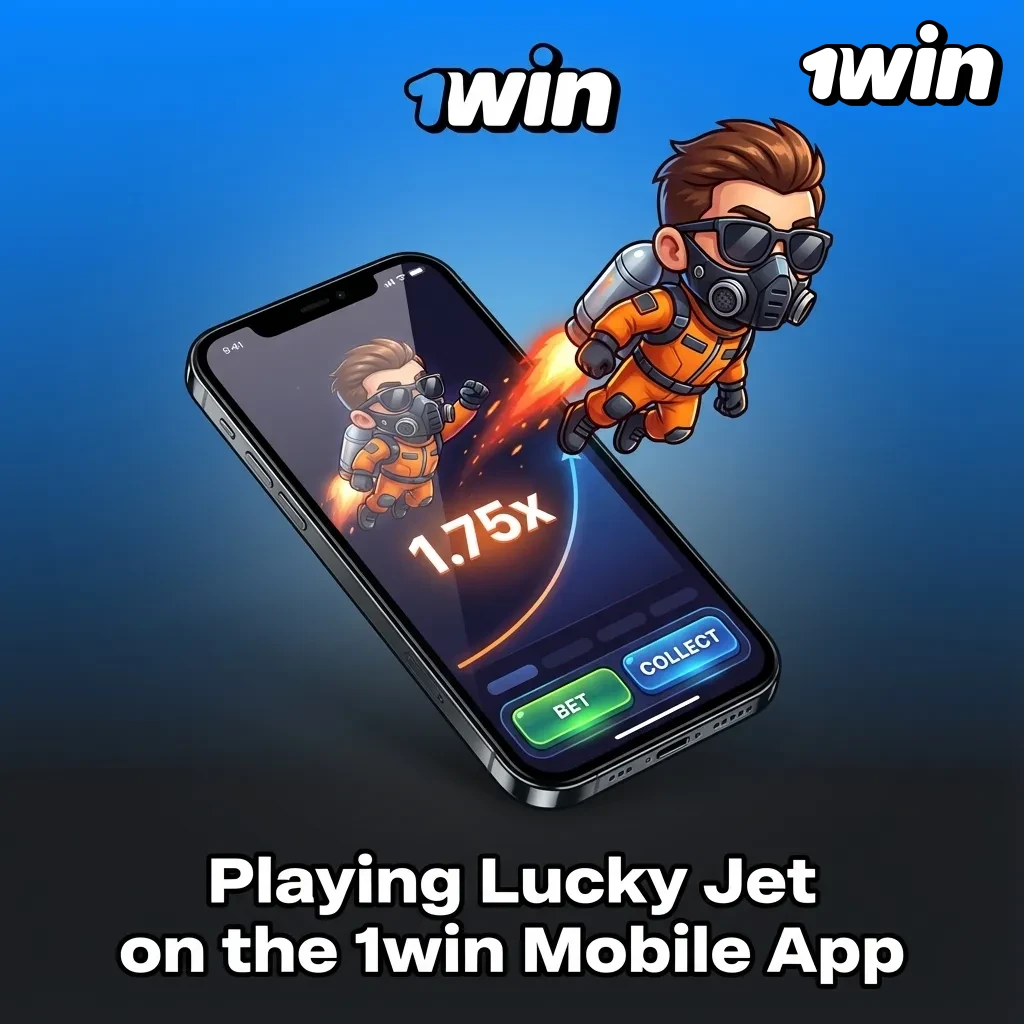 Person playing Lucky Jet on the 1win mobile app, placing bets on a smartphone screen while relaxing at home