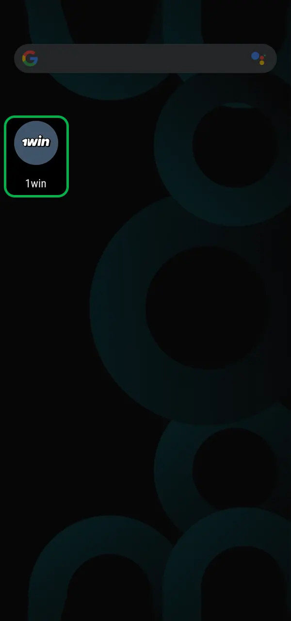 Launch the app and log in to your 1win account.