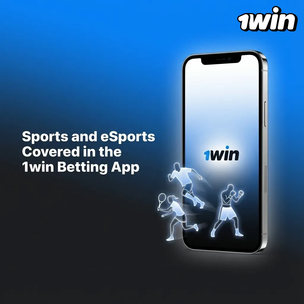 1win betting app screen showing odds and icons for major sports and eSports available to Canadian users