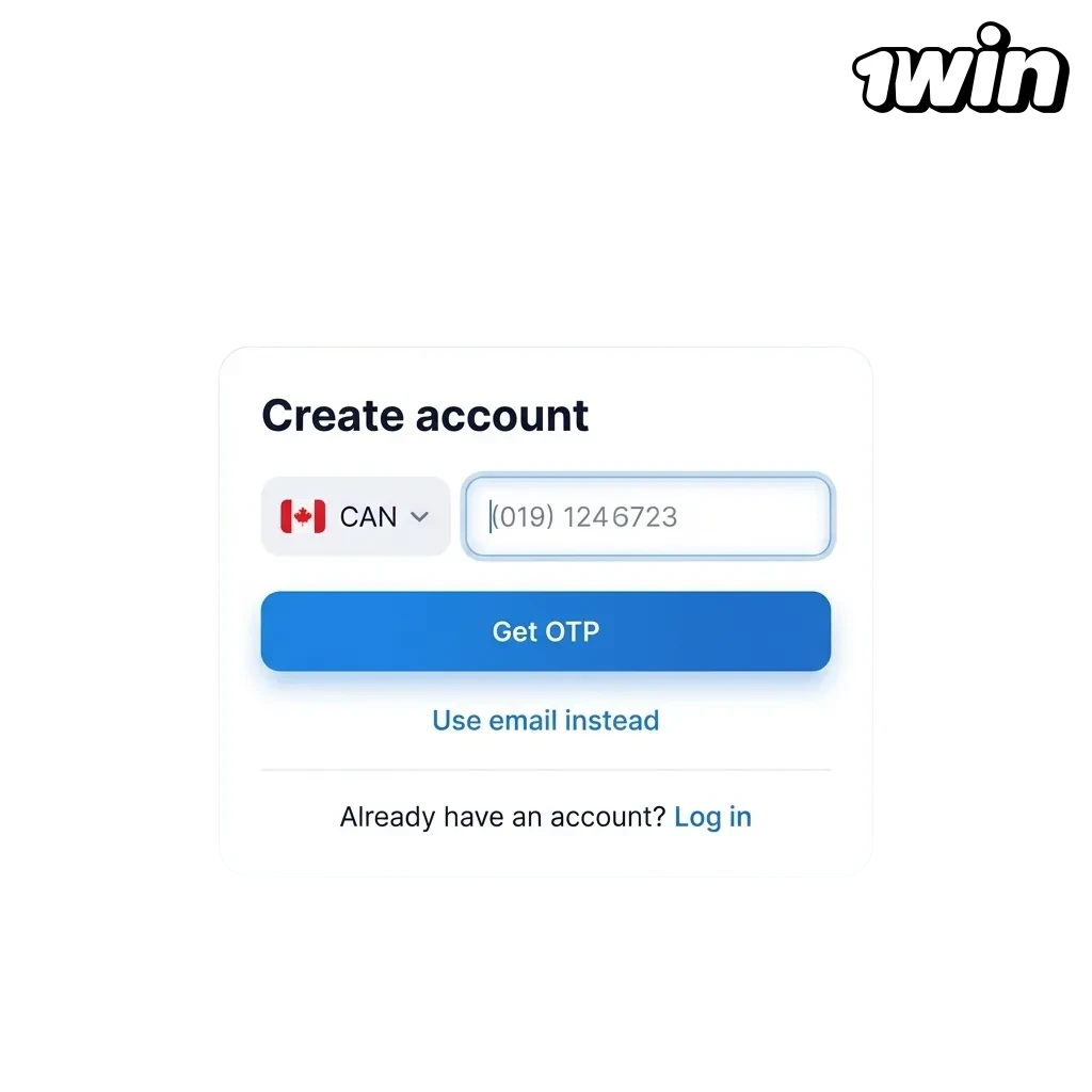 Promotional 1win Canada banner showing signup on desktop and mobile, highlighting secure account, verification, and welcome bonus.