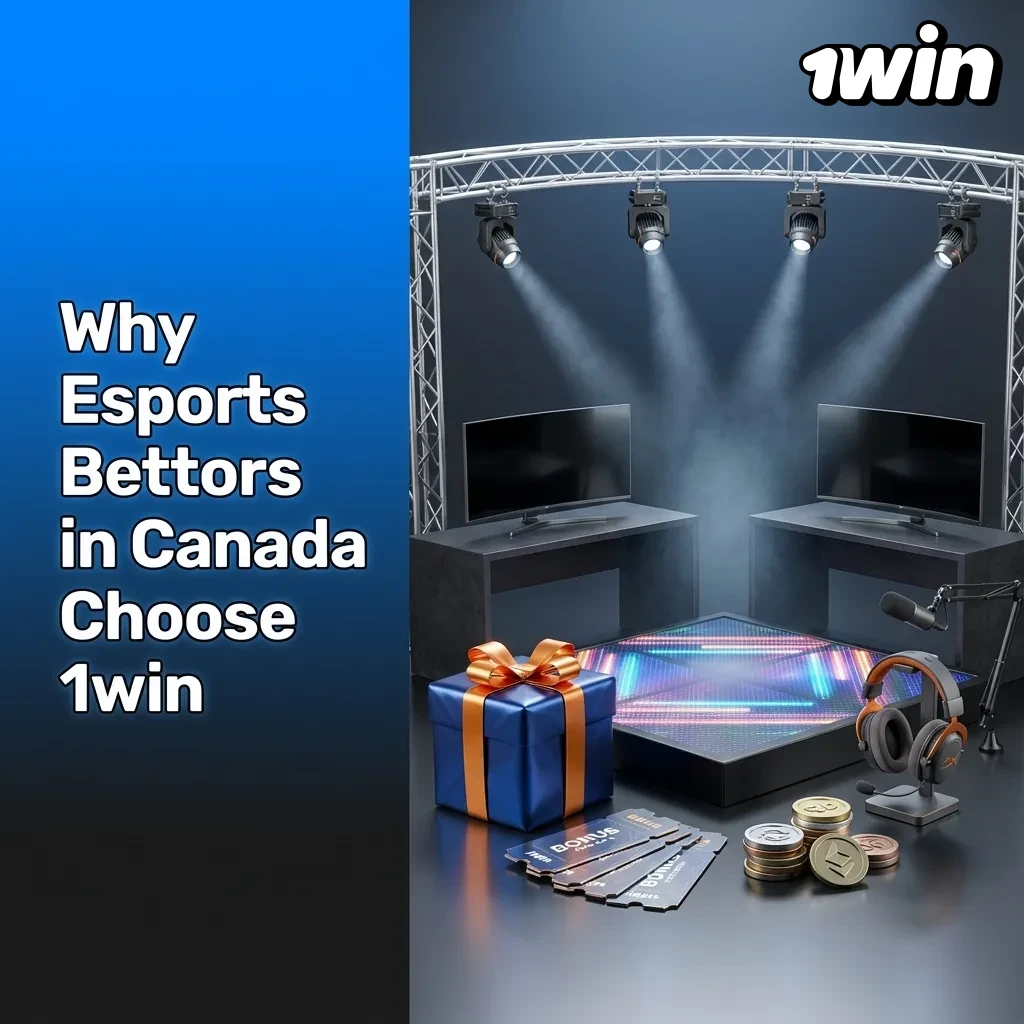 Canadian bettor using 1win esports platform on phone, highlighting odds, markets, CAD payments, and 24/7 support