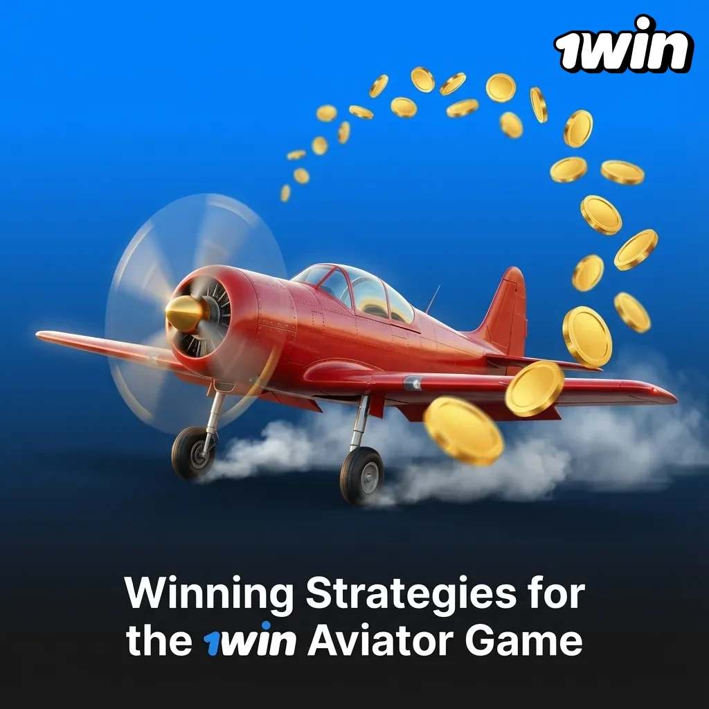 Illustrated guide to 1win Aviator game showing betting tips, risk management icons, and a rising airplane curve chart
