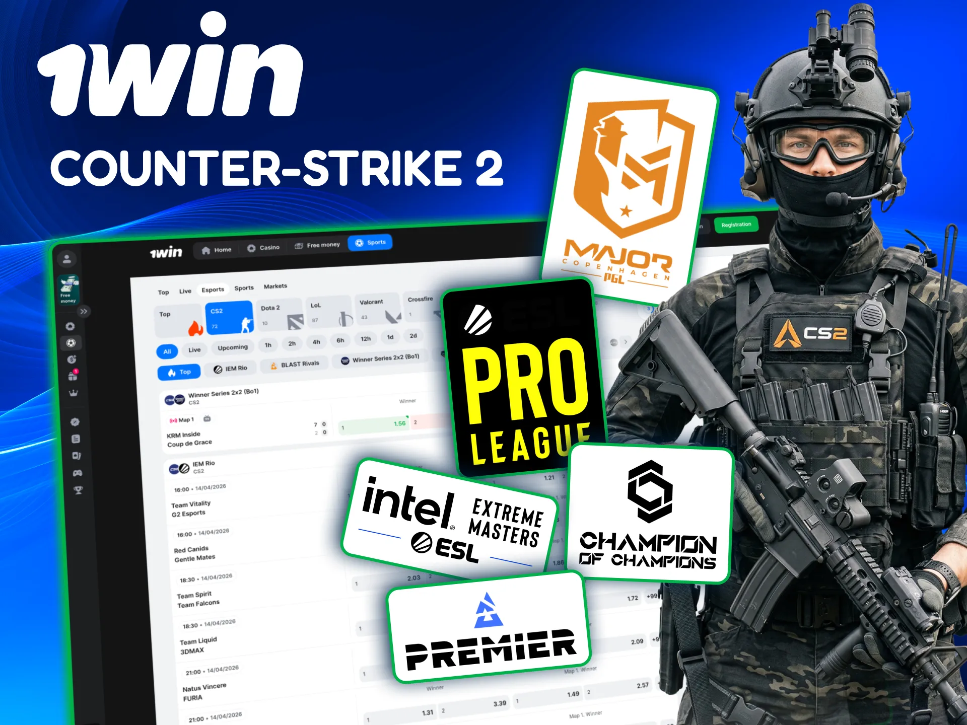 1win CS2 esports bets using map pools team form and live swings.