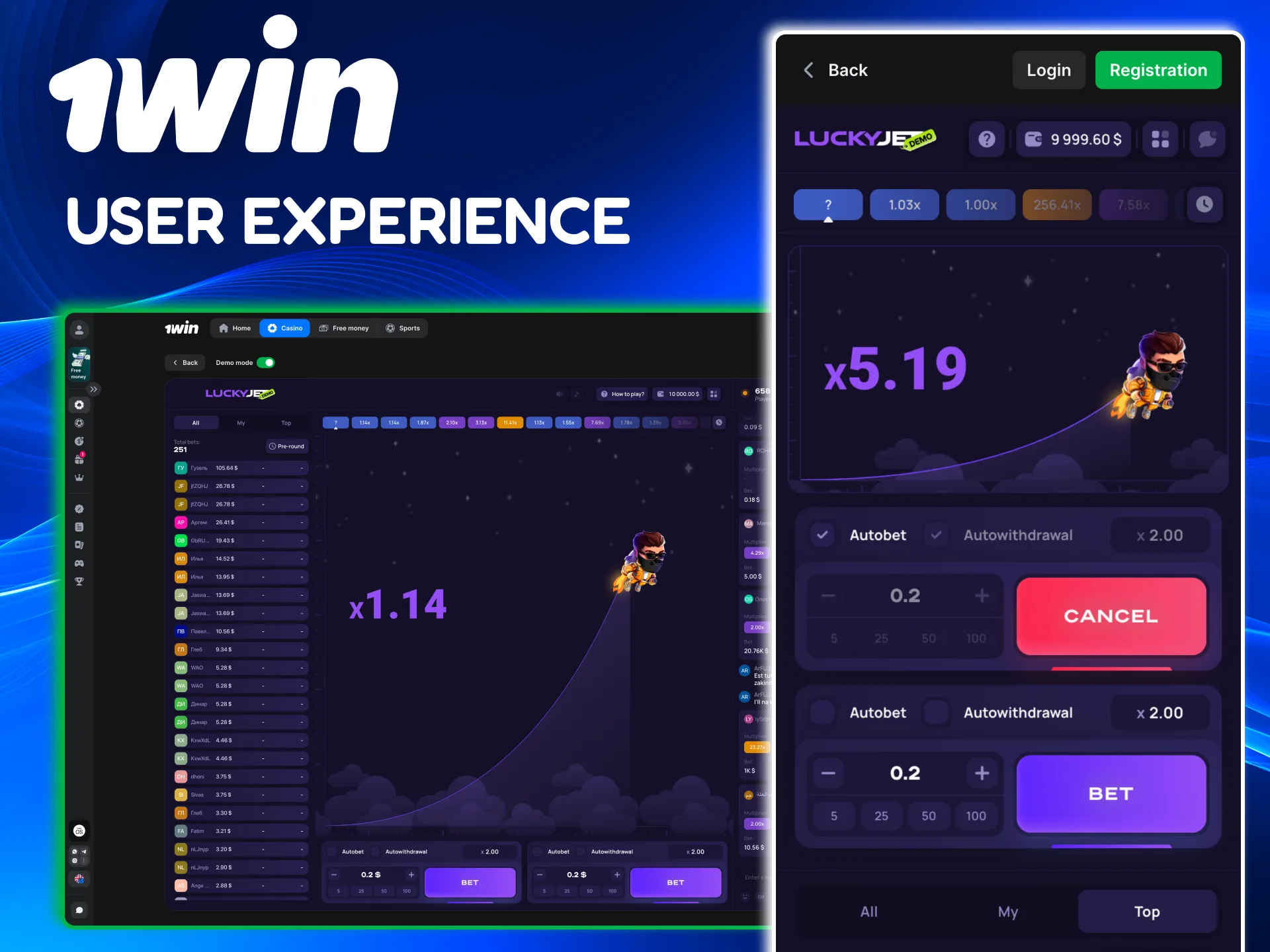 Fast, clear, and mobile‑friendly Lucky Jet gameplay on the 1win platform.