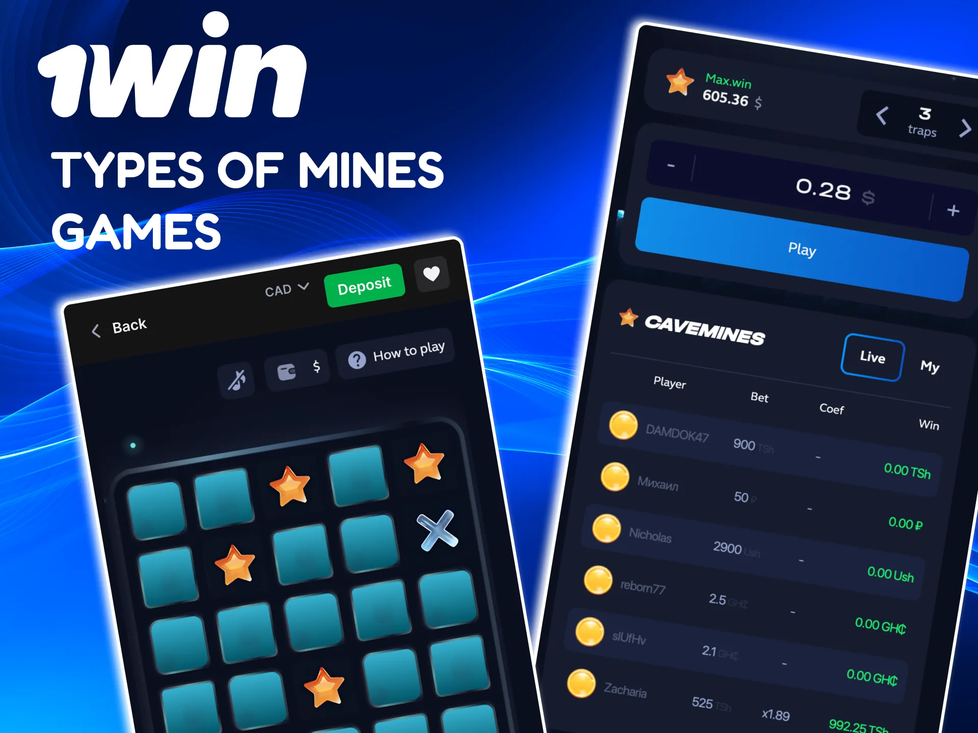 Different Mines game styles on 1win from classic to themed versions.