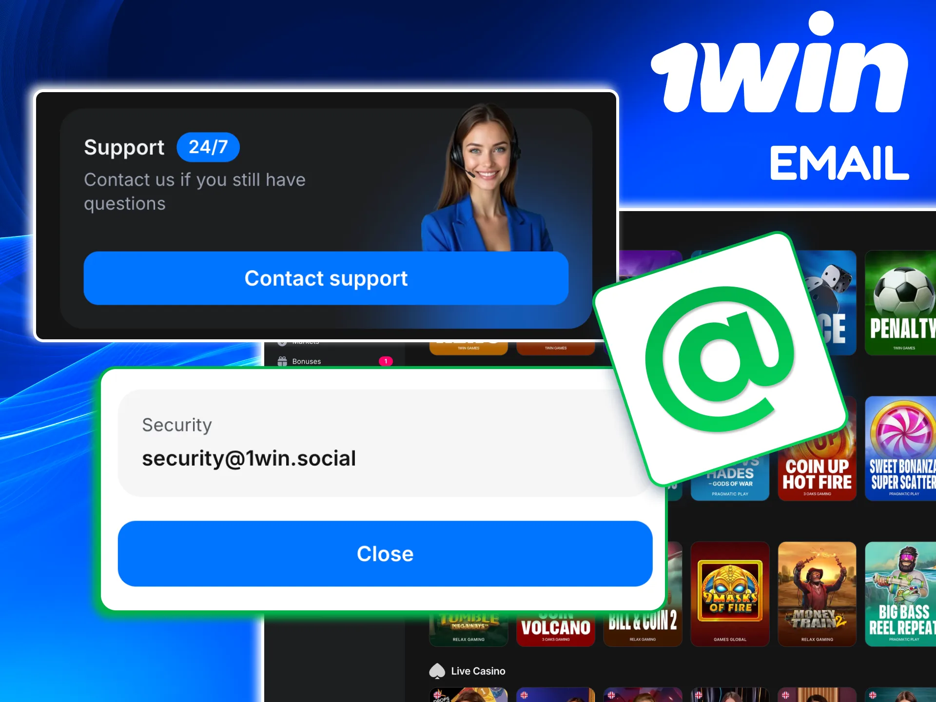 How players contact 1win email support for complex questions.